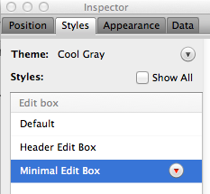FileMaker Inspector with Styles tab selected