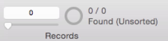 Record indicator shows no records in the found set.