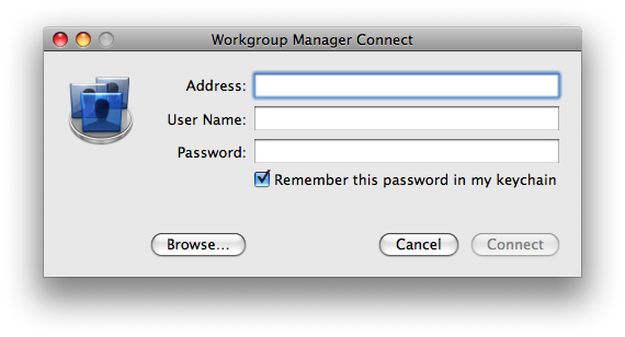 Cancel Workgroup Manager Connect