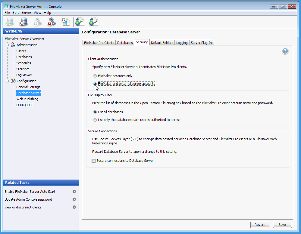 Enabling External Authentication