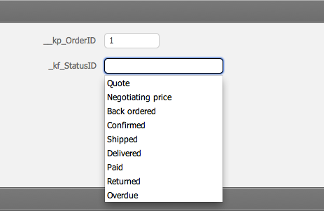 Resulting value list