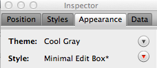 FileMaker Inspector with Appearance tab selected
