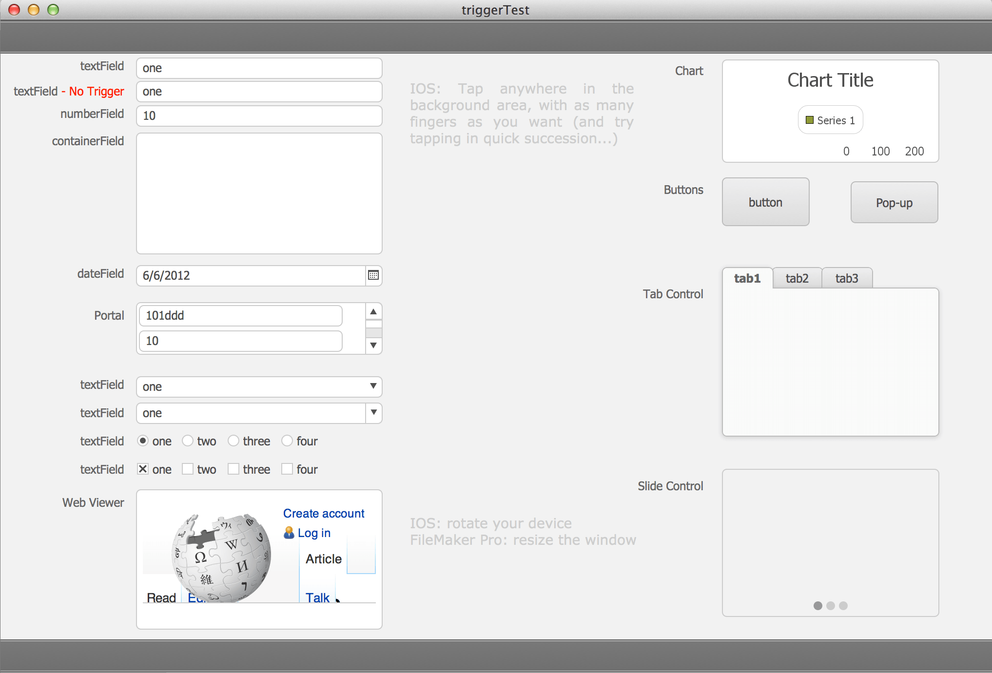 trigger test file for FileMaker 13