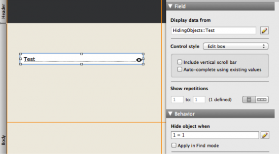 Simple test field