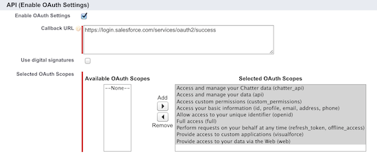 OAuth Settings