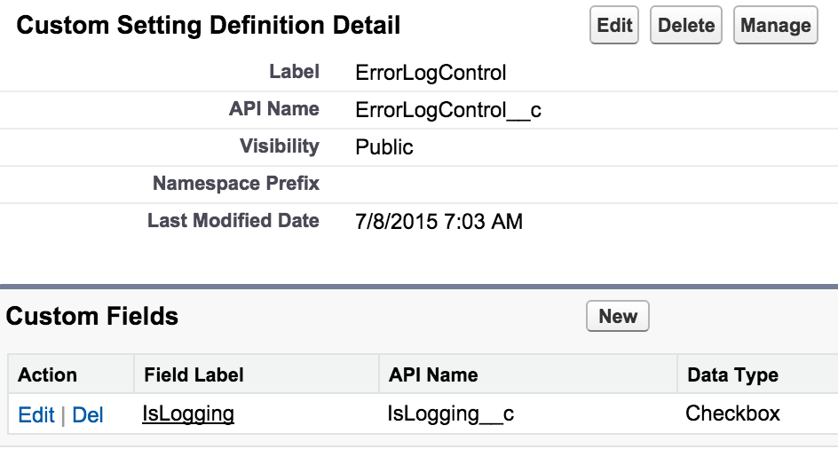 Error log control