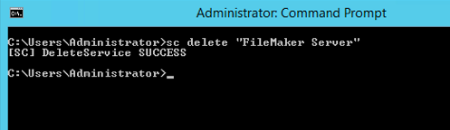 Command Prompt - sc delete