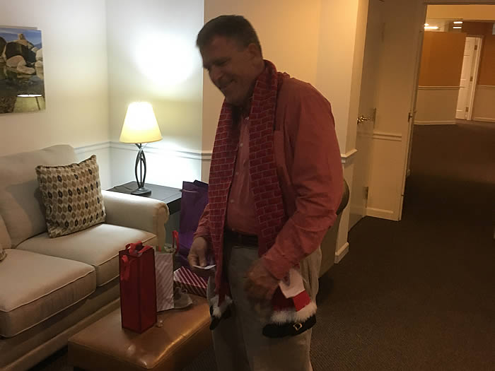 Dean Weisman chosing his white elephant gift