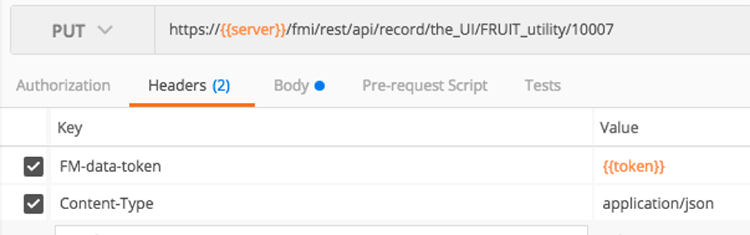 FileMaker Data API - Postman Request