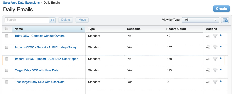 Figure 12 - Data extension contains relevant user data