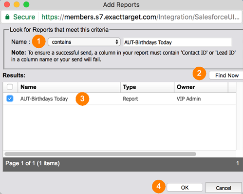 Figure 4 - Add Reports dialog