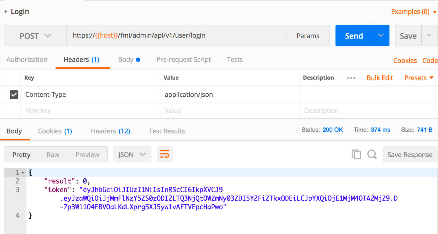 Figure 2: Send information from Postman and receive information back.