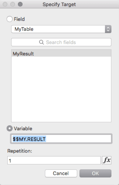 Figure 2: Specify Target