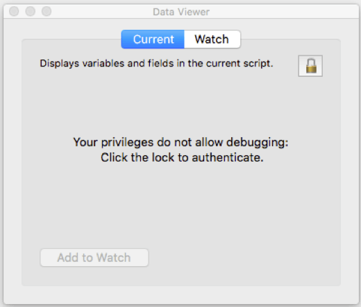 Message that appears for Data View if user doesn't have full access privileges.