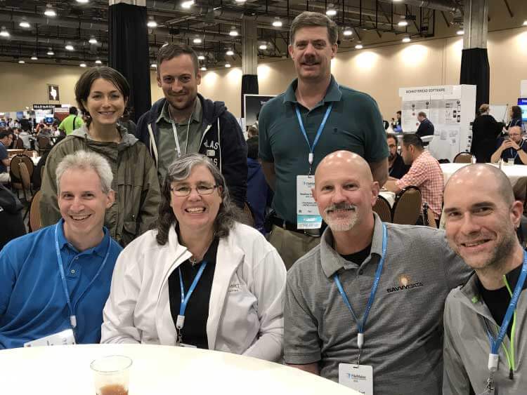 Networking lunch: (front row) Mike Zarin, Dawn Heady, Lee Lukehart, Matthew Dahlquist, (back row) Jenna Lee, Jowy Romano, and Stephen Kerkvliet. Jim Medema (not pictured) graciously took the photo.
