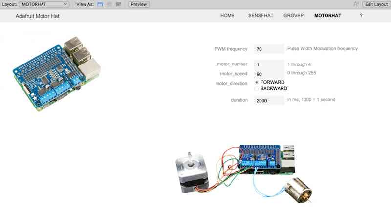 Modifying the motor frequency, number, speed, direction, and duration in my FileMaker demo file