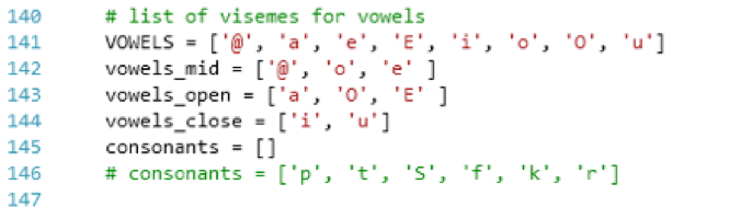 Viseme characters in the master branch code for showing the mouth open, half open, or closed