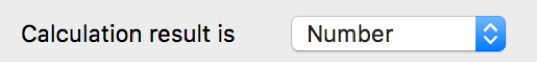 Select "Number" on the calculation result drop-down menu