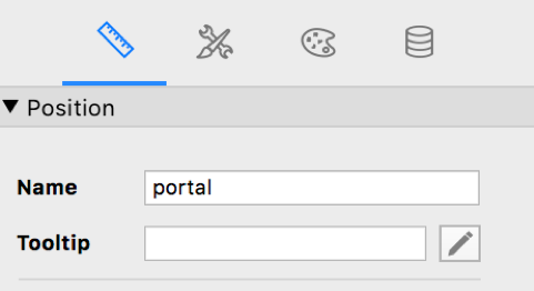 Screensht of naming the portal object "portal"