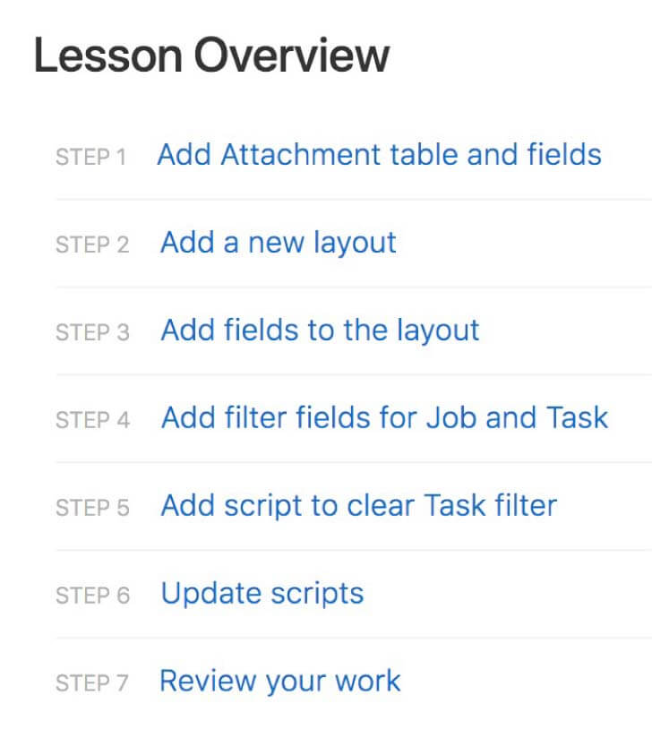 Steps in the lesson overview