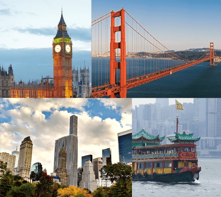 Locations of Probitas offices - London, San Francisco, New York, and Hong Kong