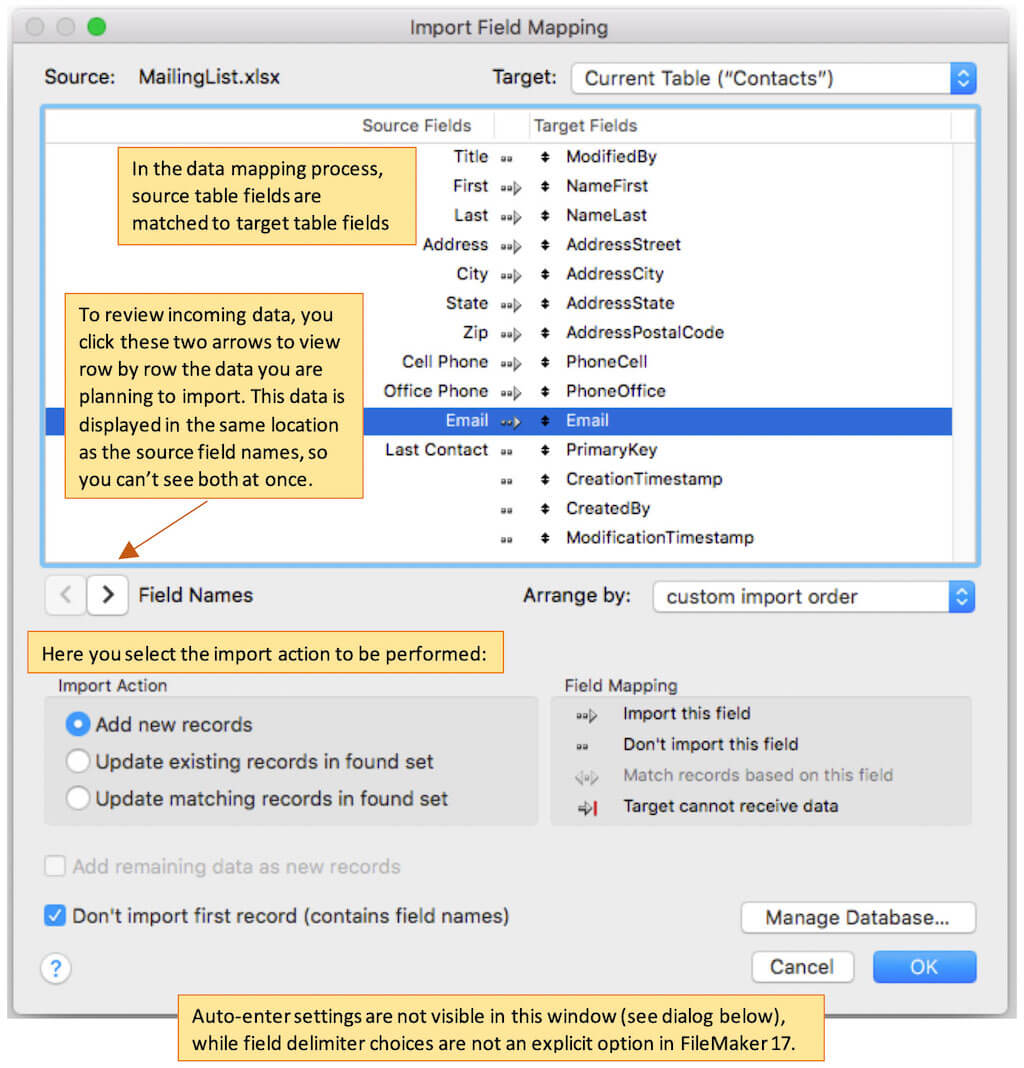 Overall interface in FileMaker 17