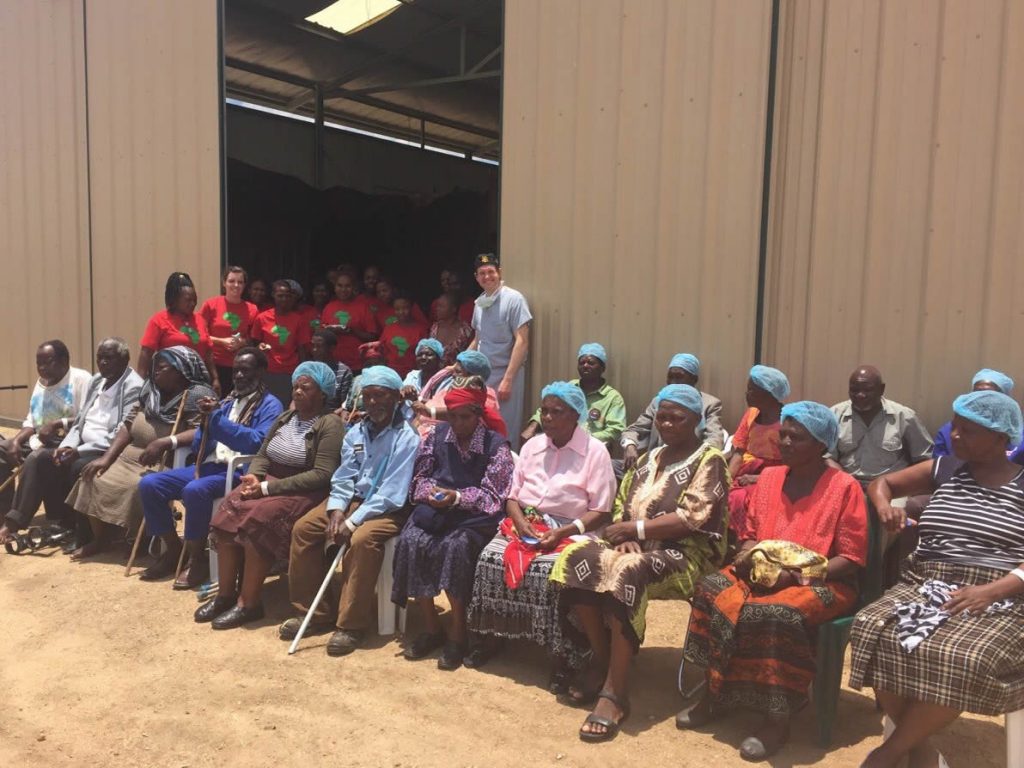 Group photo of patients waiting for treatment