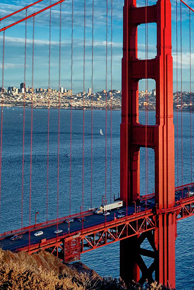Aerial view of the San Francisco Golden Gate Bridge