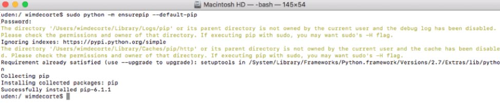 Screenshot showing installing pip
