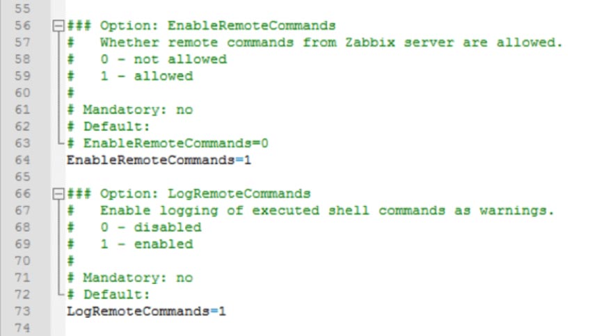 Screenshot of remote commands enabled