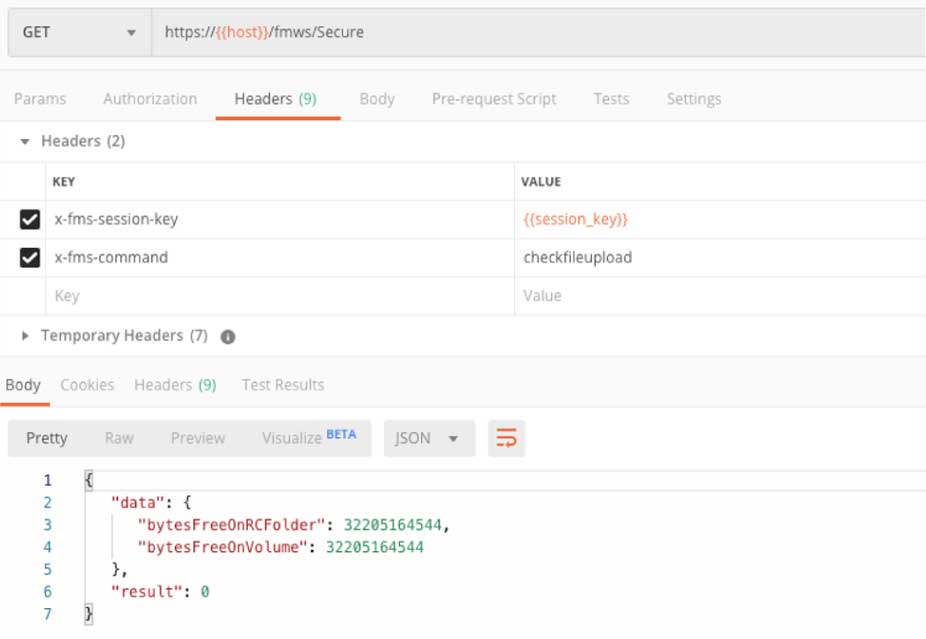 Figure 15: Screenshot of checking how much disk space if left on the server