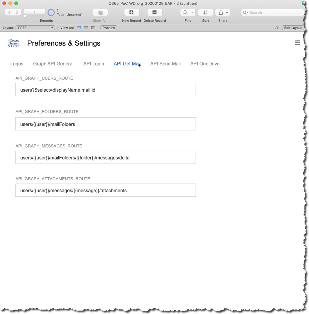 Figure 30. Screenshot of users route in Preferences and Settings