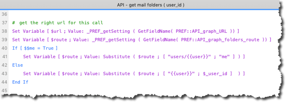 Figure 31. Screenshot of using Substitute() to set the correct endpoint for interactive mode