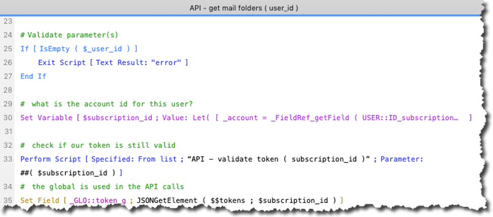 Figure 32. Screenshot of script checking to see if the token is still valid