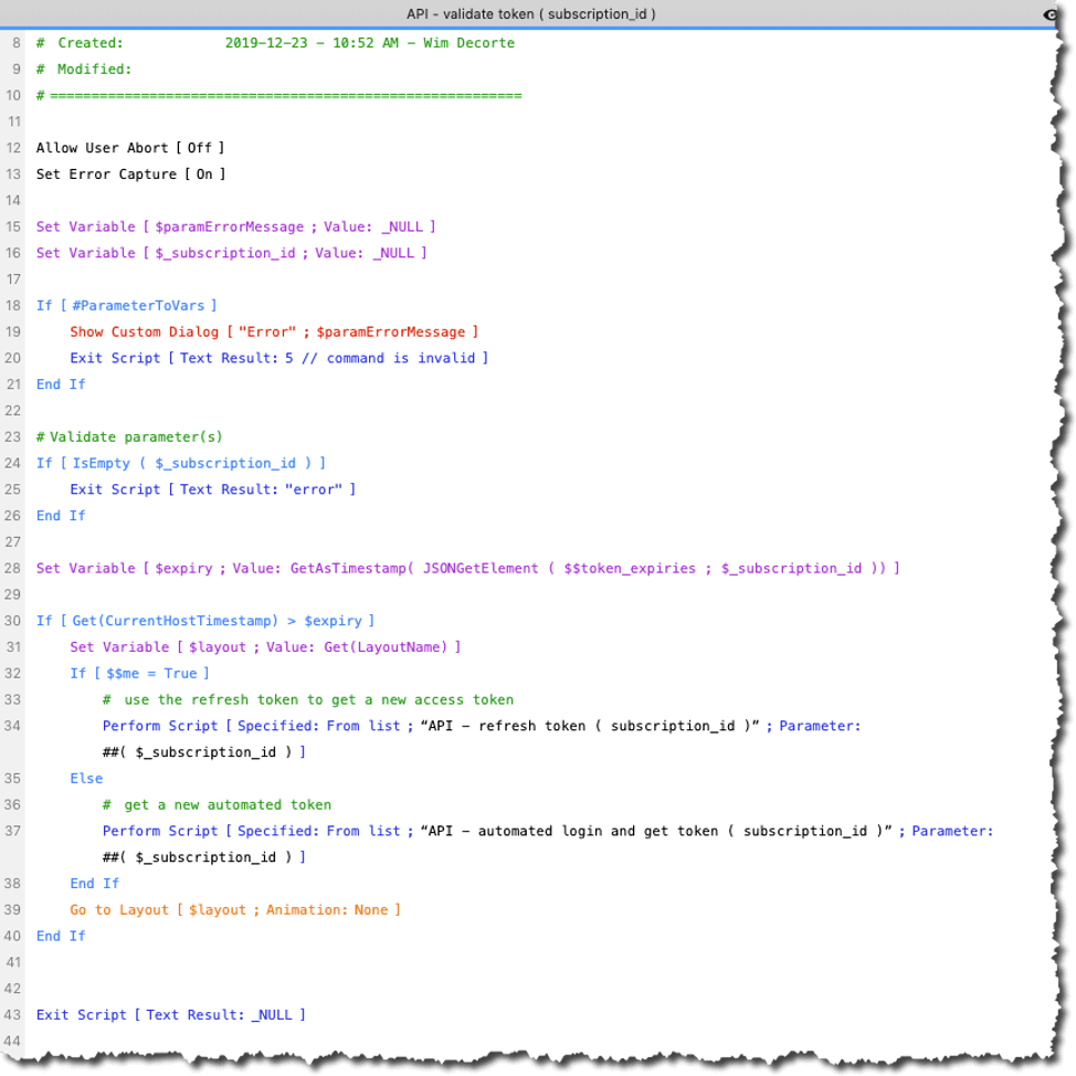 Figure 33. Screenshot of script to check the expiry timestamp of a token and get a new one if necessary