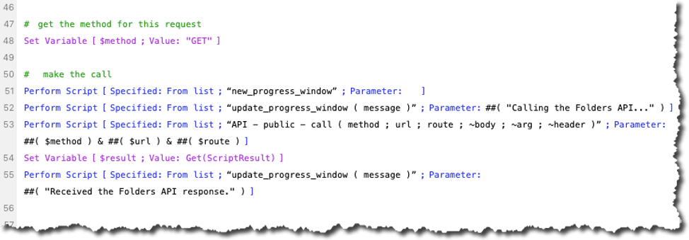 Figure 37. Screenshot of the second section of the script