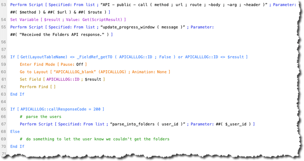 Figure 39. Screenshot of script working with the response from the API call