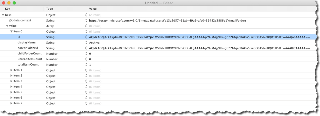 Figure 44. Screenshot showing a long Microsoft ID
