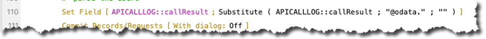 Figure 48. Screenshot of getting rid of the incompatible dot notation in the script