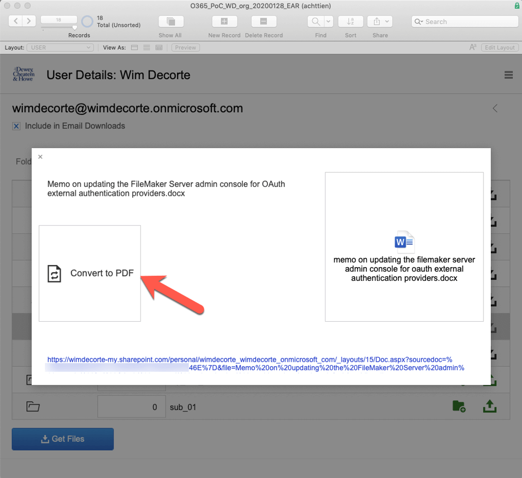 Figure 51. Screenshot of asking the API to generate a PDF