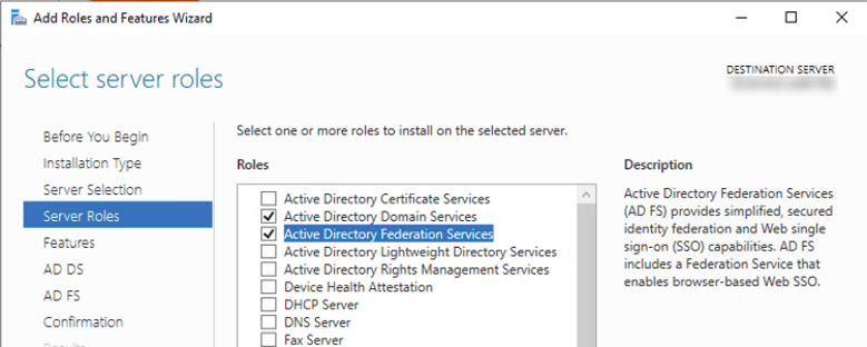 Figure 1: Screenshot of selecting server roles in the Add Roles and Features Wizard