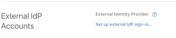 Figure 22: Screenshot the External IdP Accounts section