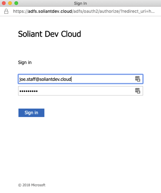 Figure 26: Screenshot of the Sign In