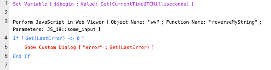 Screenshot of Perform JavaScript in Web Viewer script step
