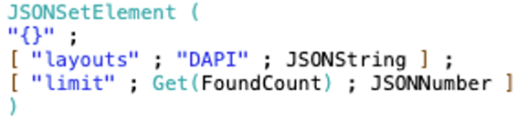 Screenshot of a javascript query