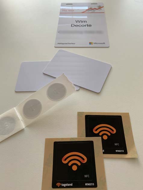 Screenshot that shows various types of NFC tags