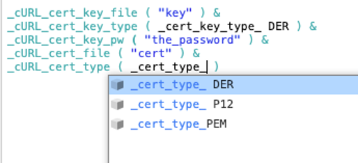 Screenshot showing certificate type