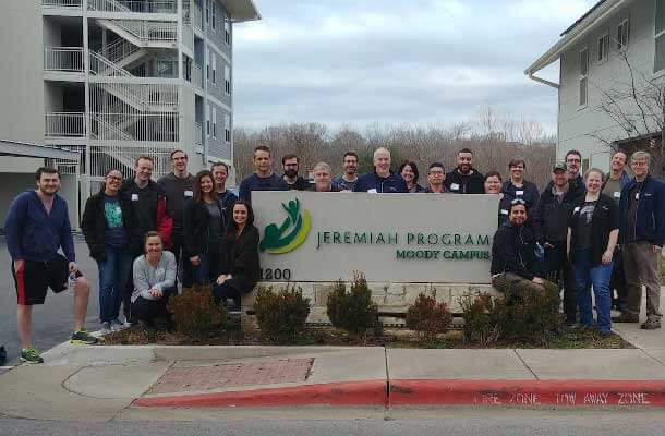 Photo of Soliant volunteers at the Jeremiah Project after 2019 Soliant offsite