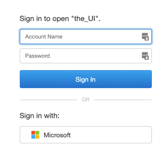 FileMaker WebDirect login dialog