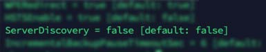 Screenshot of ServerDiscovery settings on Linux which is off by default